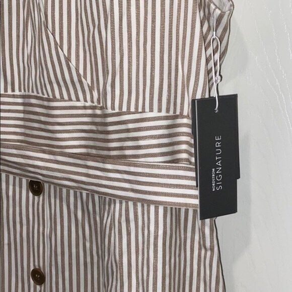 Nordstrom Signature Stripe Bottom Front Dress Womens Size 16 - Picture 9 of 14